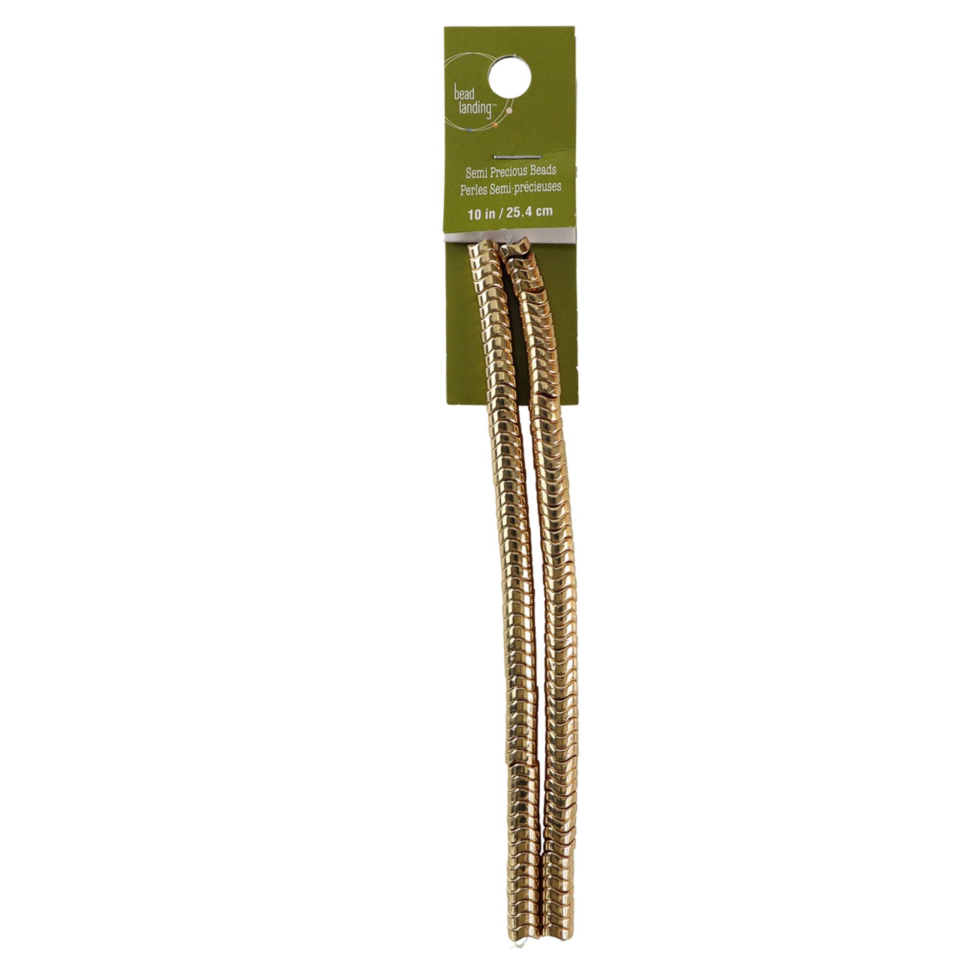 Gold Hematite Wave Beads by Bead Landing®, 6mm